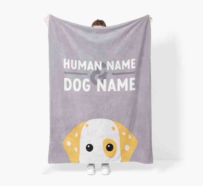 Human & Dog Name: Personalized {breedFullName} Premium Sherpa Fleece Blanket